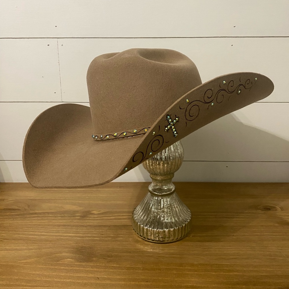 Rodeo King Irisdescent Crystal & Branded Cowboy Hat